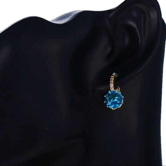 Cubic Zirconia Rhodium Plated Stud Earrings NWT - Picture 8 of 8